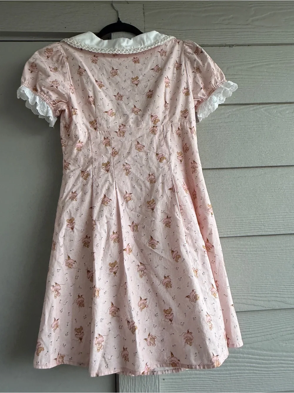 LaceMade Style Pink Balletcore Mini Dress Rare Mouse Print Coquette Princesscore - Picture 3 of 5